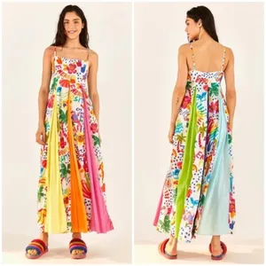 💕FARM RIO💕 White Good Vibes Maxi Dress Floral Tropical Print XS NWT thumbnail 5