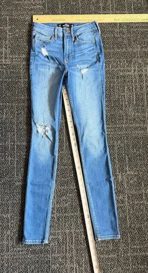 Hollister High Rise Super Skinny Distressed Stretch Blue Jeans 00R thumbnail 1