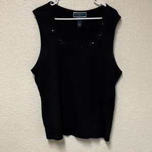 Karen Scott Women's Elegant Black Tank Top Size 2X thumbnail 5