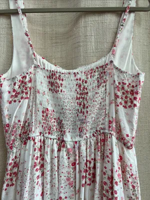 Floral Sleeveless Corset Front Tie Midi Dress Large thumbnail 15