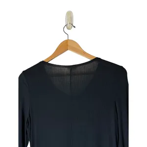 Free People Intimately Sleep In Romper Women Medium Black Henley Long Sleeve thumbnail 5