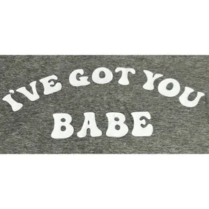 NWT Time and Tru Women's XL Gray "I've Got You Babe" Maternity Graphic Tee Shirt thumbnail 5