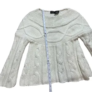 Nicole Miller Ivory Chunky Knit Sweater Cozy Y2K Winter Vibes ❄️cozy girl‎ Sz XS thumbnail 4