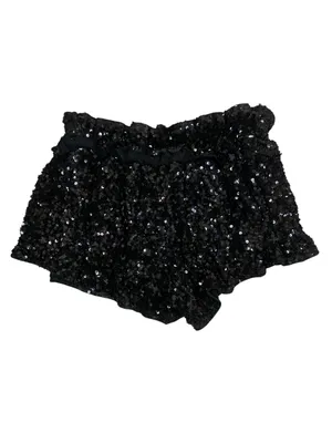 TCEC Large Black Sequin Shorts Sparkle Party Holiday Evening Glam High Rise thumbnail 3