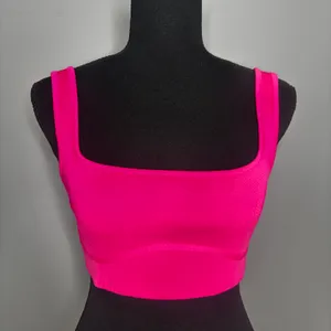 ZARA Tops Square Neck Crop Top Pink thumbnail 1