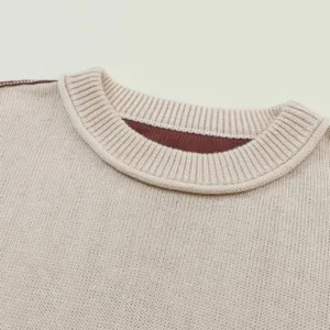 NEW Brown Black and Tan Colorblock Bishop Sleeve Sweater thumbnail 7