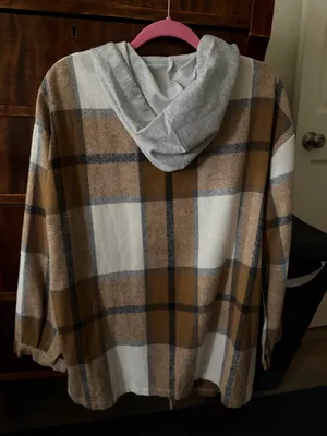 Brown hooded flannel Size L thumbnail 2