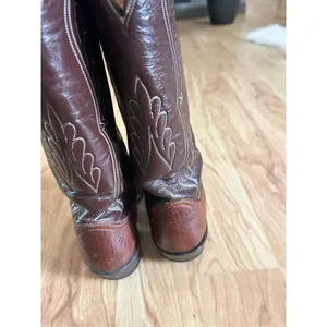 Tony Lama Pointed Toe Western Cowboy Boots Size 5.5 Brown Leather Rodeo thumbnail 3