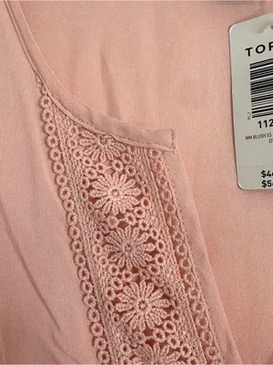 torrid Blush Pink Crochet-Trim Babydoll Blouse Women’s Size 1 (plus size 1x) thumbnail 9