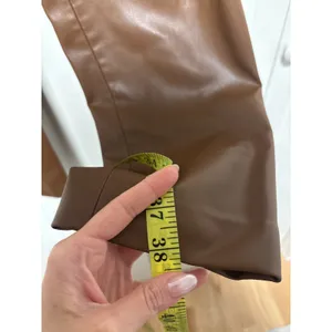 Zara Brown Faux Leather Pants Size S thumbnail 5