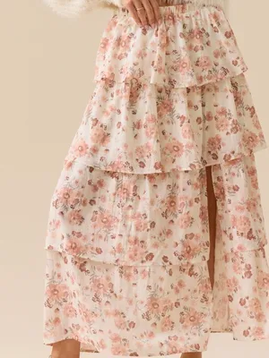 NEW Altar’d State Floral Evara Tiered Midi Skirt Size Large NWT thumbnail 2