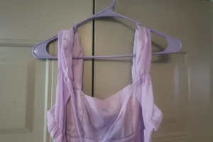 Shein special ocassion mini short dress ruched top in lilac purple size small. thumbnail 10