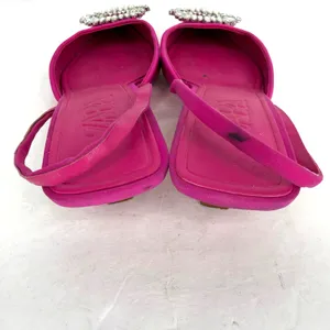 Zara Fuchsia Pink Rhinestone Buckle Slingback Kitten Heels Women's EU 39 US 8 thumbnail 4