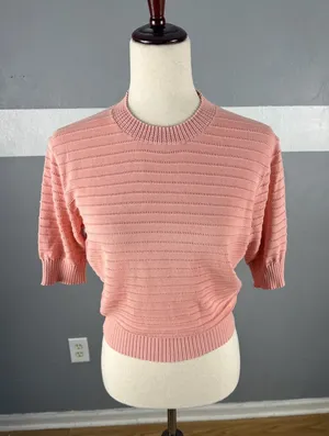 Frye Short Sleeve Crewneck Sweater - Dusty Pink thumbnail 1