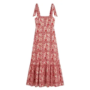 Aqua Tile Printed Midi Dress Size Small thumbnail 2