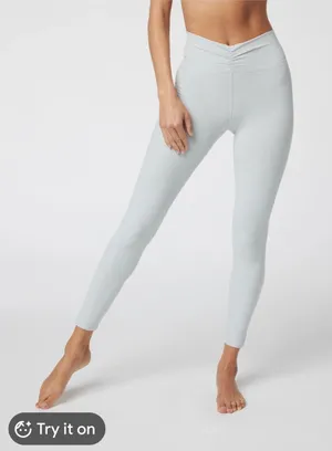 Vuori elevation Light‎ blue gray super soft Leggings front ruching est large thumbnail 1