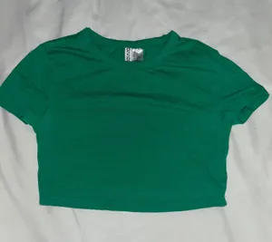 H&M cotton crop top short sleeve thumbnail 1
