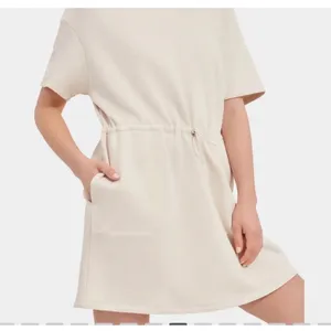 UGG Anisha French Terry Drawstring Waist Pocket Dress Small Cream Beige thumbnail 3