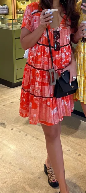 Orange Flowy Dress thumbnail 1