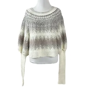Free People Wool Fair Isle Puff Sleeve Sweater Home For the Holidays Small thumbnail 7