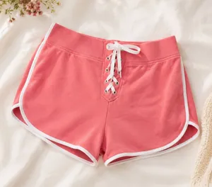 Aerie Pique Terry Dolphin Lace Up Shorts in Peach Size Small thumbnail 1