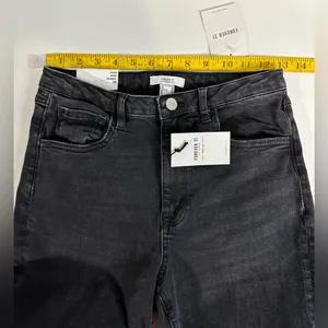 Forever 21 Distressed Knee High Rise Skinny Jeans Black Size 28‎ NWT thumbnail 6