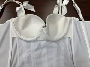 NWT Hot Topic Morbid Threads White Corset Size Medium thumbnail 6