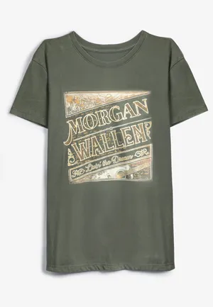 Maurices Morgan Wallen Relaxed Fit Graphic Tee Olive Green Short Sleeve thumbnail 1