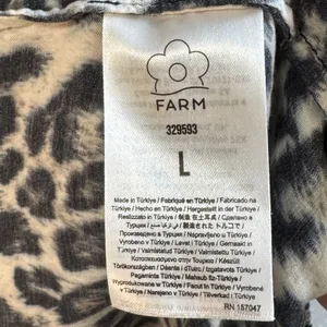 Farm Rio Leopard Animal Print‎ Viscose V-Neck Midi Dress Brown Black Large Boho thumbnail 4