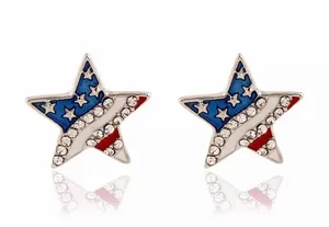 💥$2💥 American Flag Star Stud Earrings Multiple thumbnail 1