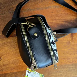 Black White Geometric Printed Double Zipper Clasp Y2K Crossbody Fashion Purse‎ thumbnail 3