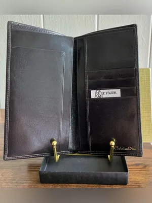 A HTF Rare Vintage Dark Brown Calfskin Leather Christian Dior Soft Travel Wallet thumbnail 5