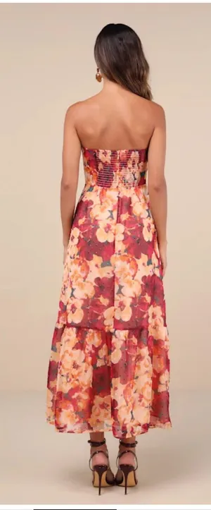 Strapless Floral Dress thumbnail 3