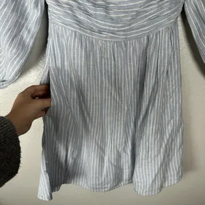 Abercrombie & Fitch Emerson Puff Sleeve Mini‎ Dress Blue White Striped Size XXS thumbnail 3