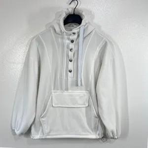 Free People FP Movement Win Me Over Fleece Hoodie‎ White US Small S Oversized thumbnail 2
