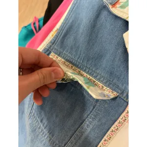Vintage Koret City Blues Vintage Denim Floral Vest Small Blue Rose Back Cotton M thumbnail 6