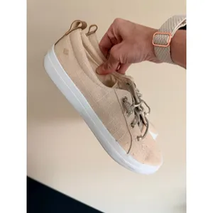 Sperry Top Sider Women's Canvas Sneakers Tan‎ Lace Up Comfort Shoes Size 11M thumbnail 2