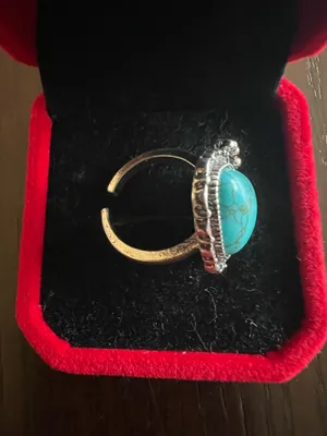 Boho Turquoise Intricate Cut Gemstone Boho Statement Ring Size 6 NWT Blue thumbnail 3