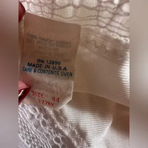 Vintage White Lace Nylon Tricot Slip, Size 44 (Modern XL) thumbnail 7