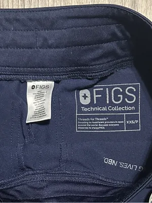 Figs Navy Jogger Scrub Pants with Gray Drawstring thumbnail 2