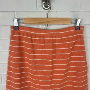 Vintage Style New York Orange Striped Knit Skirt Size M thumbnail 4