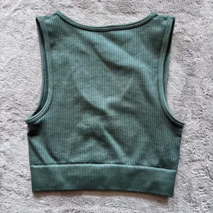 Aerie Offline Ribbed V Neck Sports Bra Tank Top Green Size Small thumbnail 3
