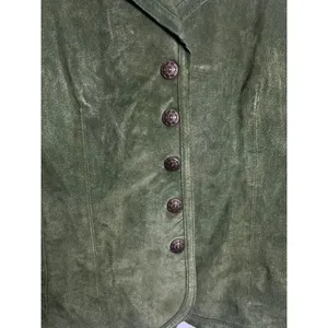 VTG Live A Little Green Suede Leather Jacket Wm MD Boho Y2K 90 Punk Gilmore Girl thumbnail 5