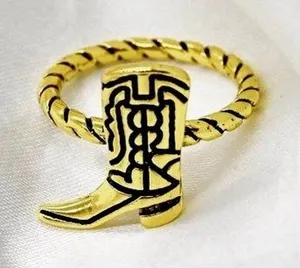Gold Cowboy Boot Ring thumbnail 1
