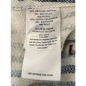 Faherty Topsail Railroad Stripe Overalls Utility Denim Blue White Herringbone S thumbnail 6