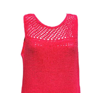 Lilly Pulitzer Women Crochet Tunic Top S Fringe Hem Pink Boho‎ Festival Resort thumbnail 4
