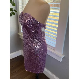 NWT Blush Prom Sequin‎ Strapless Mini Dress Size 6 Sweetheart Neckline thumbnail 2