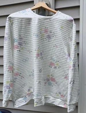 Pastel Patchwork Crewneck – Size 3X White thumbnail 1