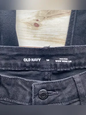 Old Navy high rise WOW Wide leg black stretch denim jeans fall winter 14 thumbnail 2