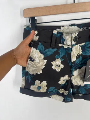 American Eagle AEO Twill Floral Midi Low Rise Shorts Size 4 NWT thumbnail 7